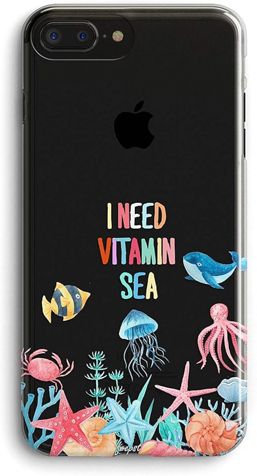 Amazon Com Iphone 5s Case Iphone Se Cute Case Seaworld Whale Starfish Saying I Need Vitamin Sea Blue Ocean Anemone Fish Shells Octopus Summer Clear Rubber Case Compatible For Iphone 5s Se