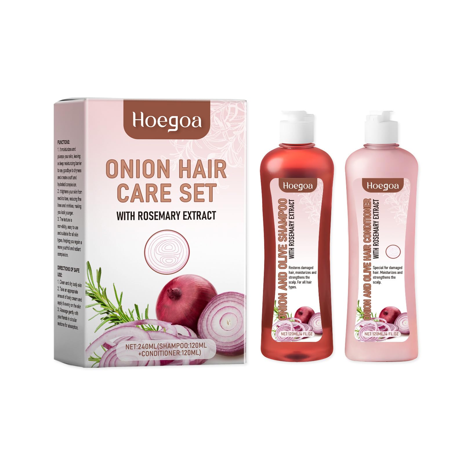 Utapossin Biotin Shampoo + Conditioner, Strengthening Set for Fine & Thin Hair, Repair & Care, Onion & Rosemary Extract, Nourishes Hair Roots, Repairs Damage