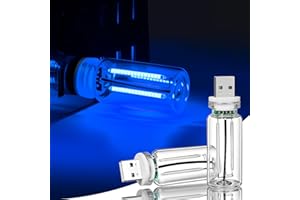 Kairiyard 2 PCS Blue USB Interior Car Ambient Lights, Touch Control Adjustable Brightness Plug-in Retro Glass Bottle LED Night Lights for Car Bedroom Camping Party Holiday Decoration