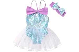 ZFZDRen 3M-6Y Infant Baby Girls Mermaid Swimwear Toddler Girl Mermaid Tulle Bathing Suit Kids Beach Bikini Outfits