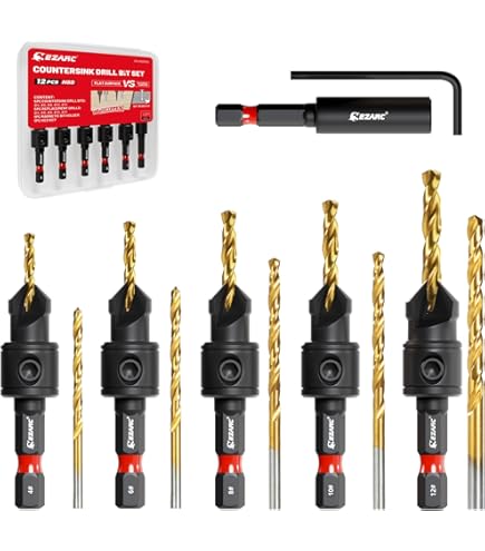 Lot De 4 Forets à Chanfreiner Pour Le Travail Du Bois De 8 Mm, Forets à