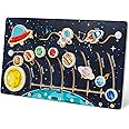 Zeoddler Movable Solar System Puzzle for Kids 3-6, Wooden Space Toys, Planets for Kids Preschool Learning Activities, Gift for Boys, Girls