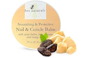 Bee Naturals Nail & Cuticle Balm - Cocoa Butter & Beta Carotene Blend for Strong, Smooth Nails - luscious natural tangerine fragance Shea Butter & Beeswax Cruelty-Free Nail Care