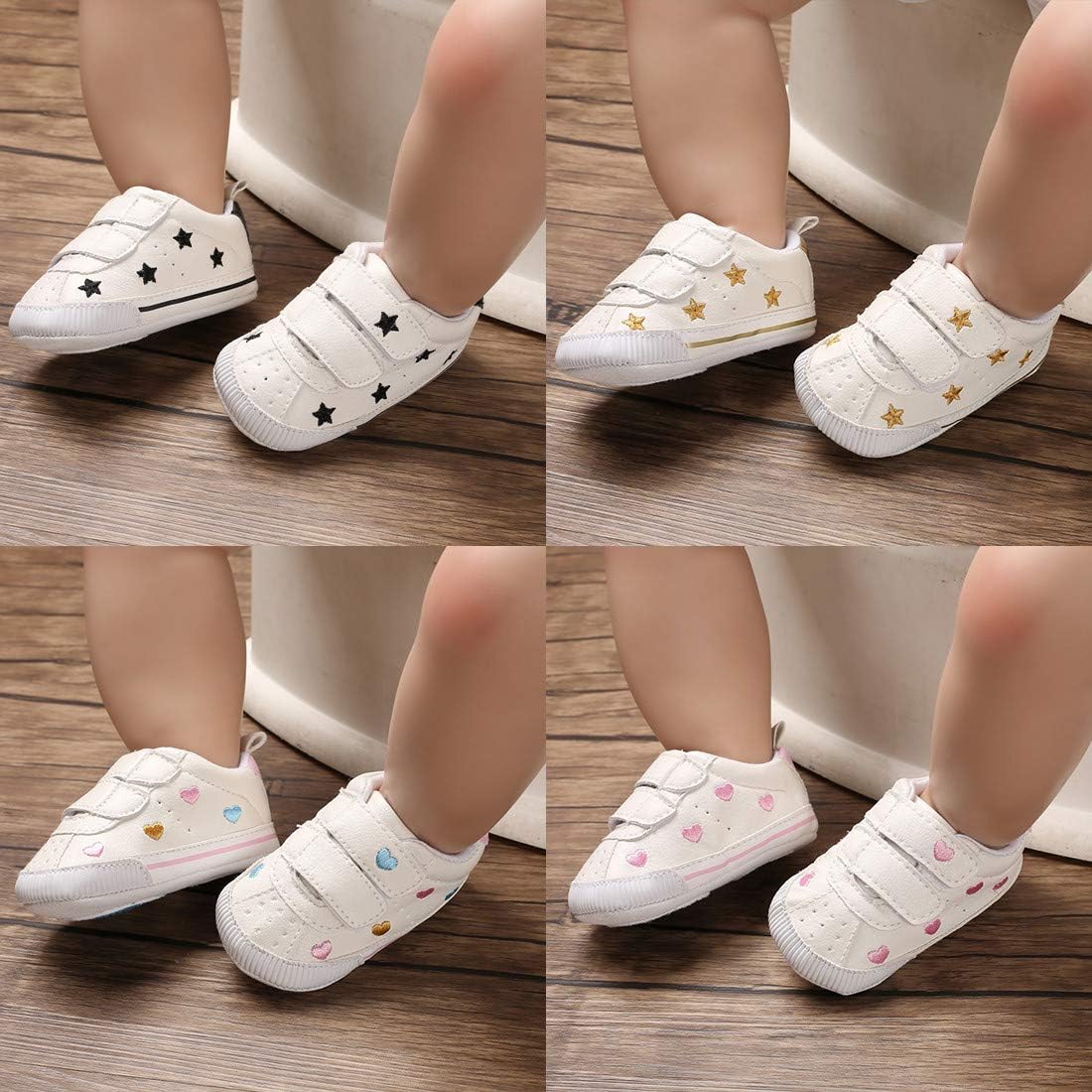  | E-FAK Baby Shoes Boys Girls Infant Sneakers Non-Slip Rubber Sole Toddler Crib First Walker Shoes | Sneakers
