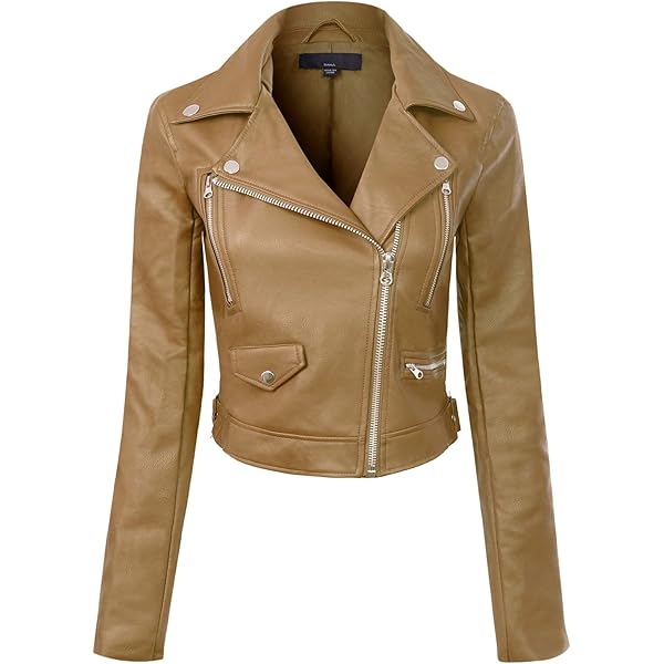 Women's Cropped Jacket Short Body Gothic Biker Slim Fit Lambskin