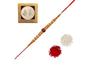 Amba Handicraft Rakhi/Rakhi for Brother/Rudraksha Rakhi/Send rakhi to USA/Rakhi for Brother with Gift Set/Rakhi Bracelet/rakhi for brother and bhabhi/Rakhi Set