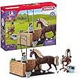 Schleich Horse Club — 19-Piece Equestrian Washing Area Horse Playset with Horse and Rider Figurines, Washing Stall with Moving Swivel Hose Arm, Horse Toys for Girls & Boys Ages 5+