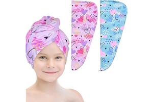 2 Sets of Microfiber Dry Hair Towel, Wet Hair Towel wrap Scarf for Girls Quick Drying Twist Hair Towel wrap Long Hair to Prev