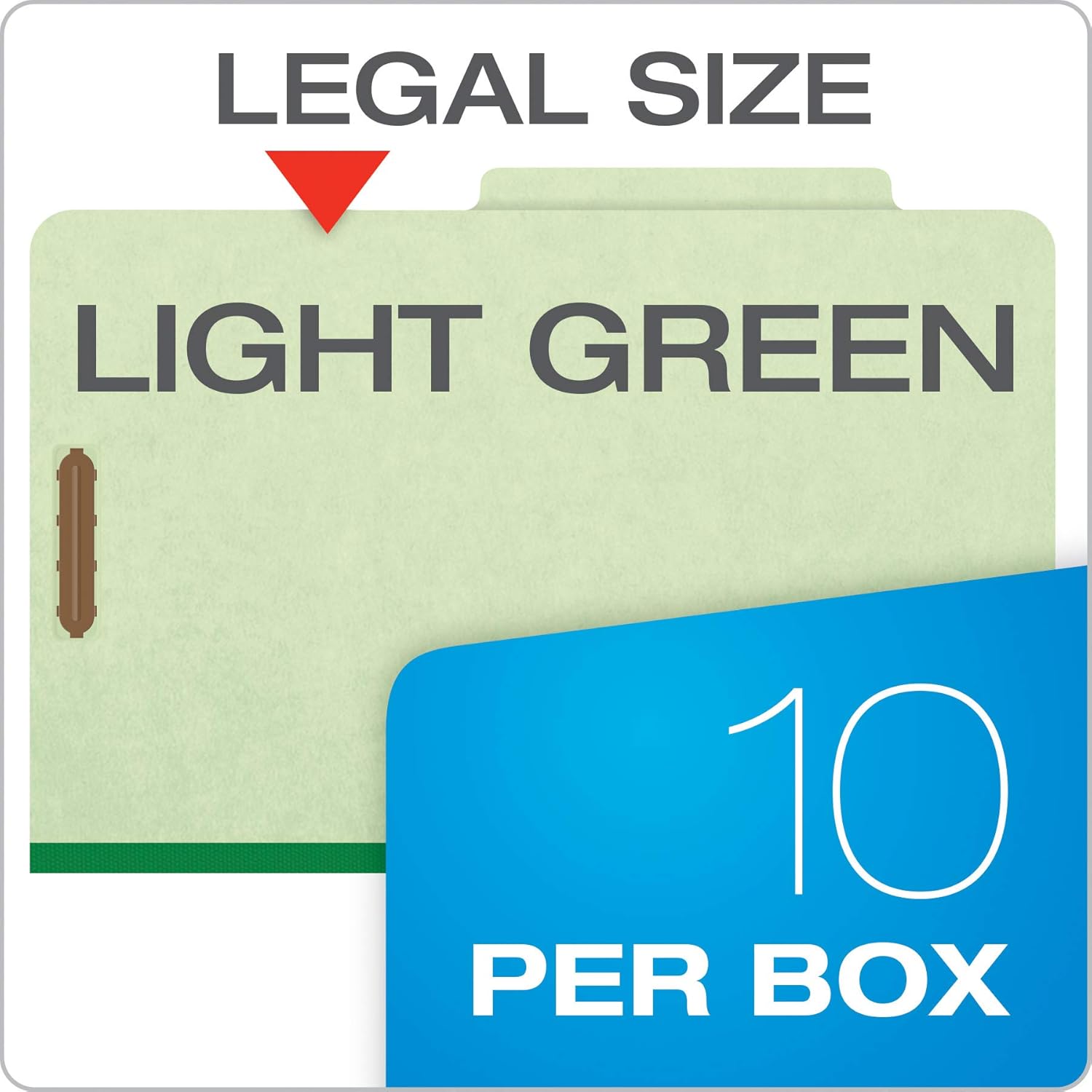 Pendaflex Top-Tab Pressboard Classification Folders, 2/5 Cut, 2 Dividers, Legal Size, Apple Green, 10 Per Box (2257G) : Top Tab Classification Folders : Office Products