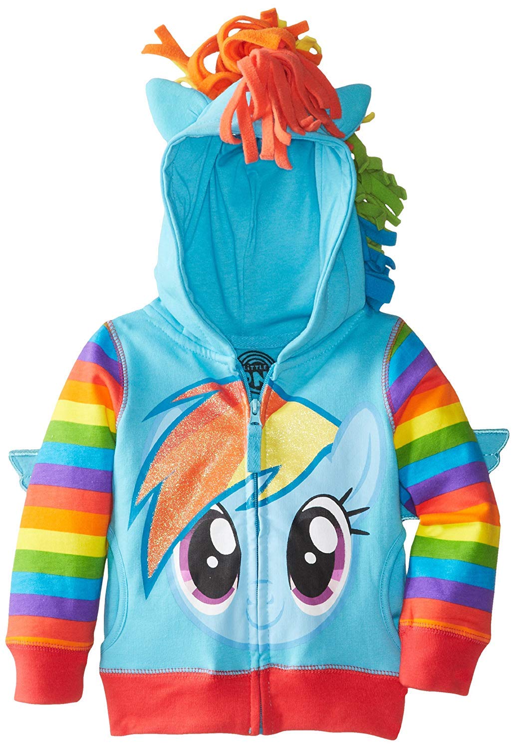 Photo 1 of My Little Pony Girls' Rainbow Dash Cosplay Hoodie, Rainbow Dash, 5-6