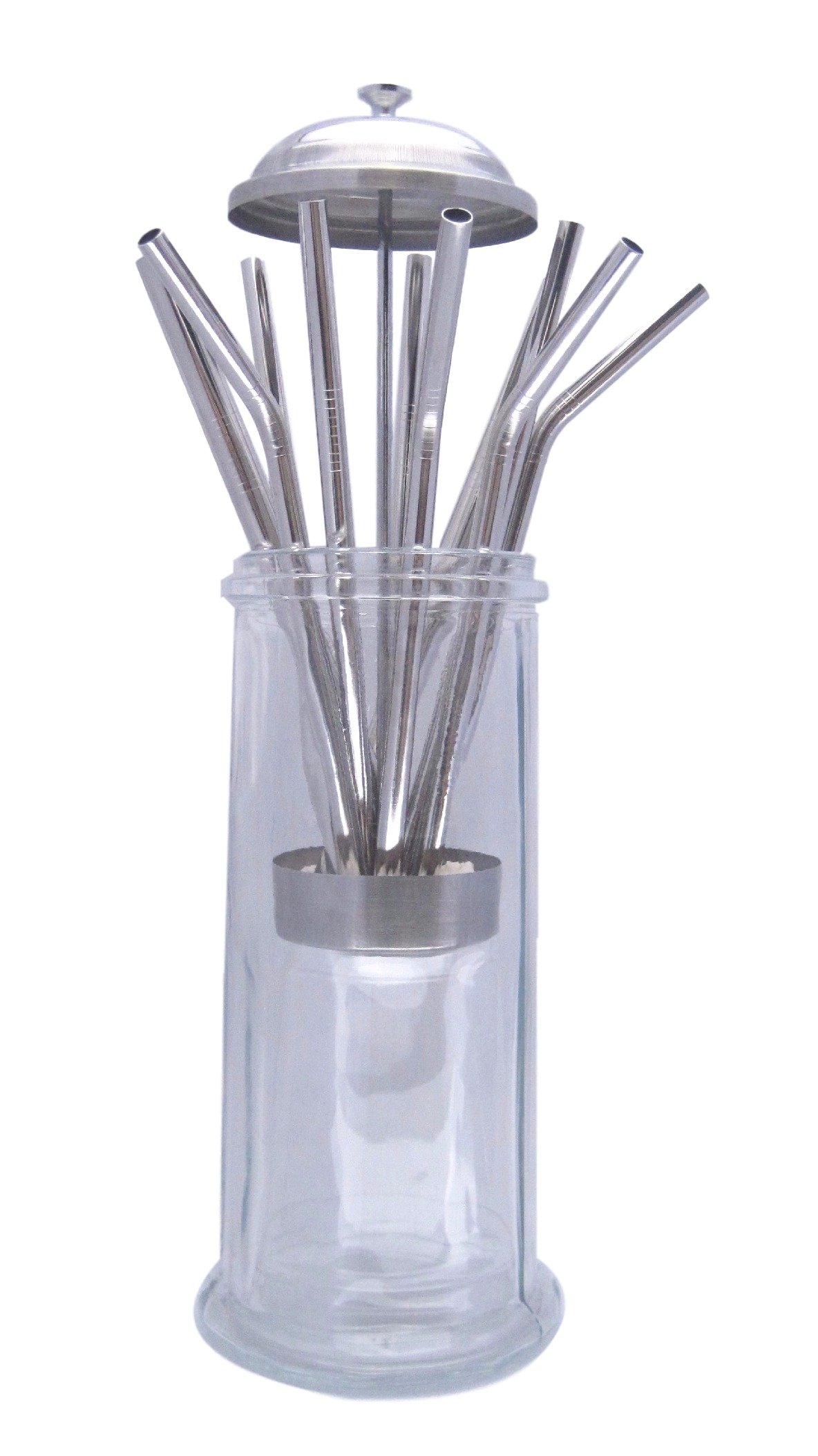 Glass Straw Holder WITH Stainless Steel Straws by plumwood vine