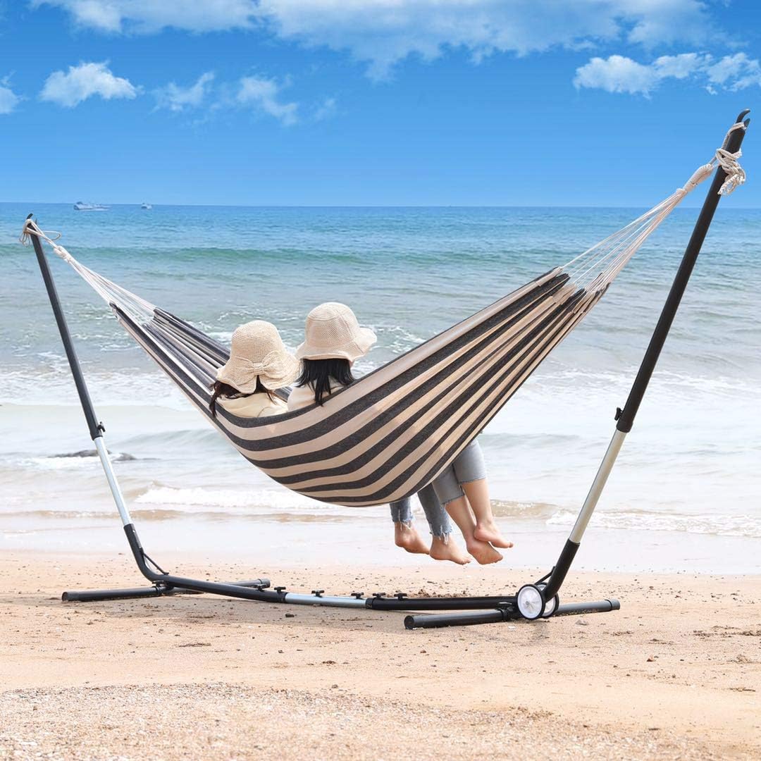 Adjustable 9.5-13 FT Oversize Portable Hammock Stand, Space Saving Heavy-Duty Steel Stand for Outdoor or Indoor (No Hammock) : Garden & Outdoor