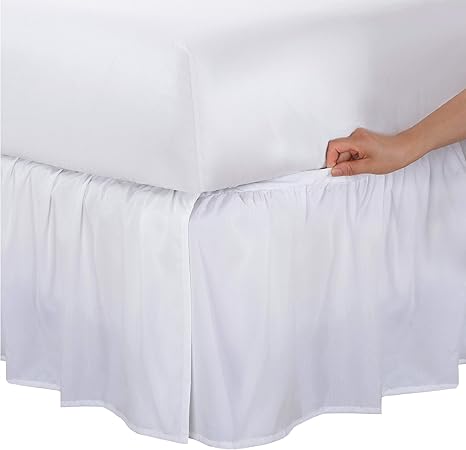 White bed skirt queen amazon Clearance