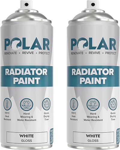 Polar Radiator Spray Paint White 2x400ml Heat Resistant 170°C Primer Topcoat