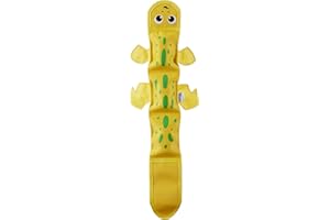 Outward Hound Fire Biterz Yellow Lizard Plush Firehose Material Interactive Dog Toy, Large