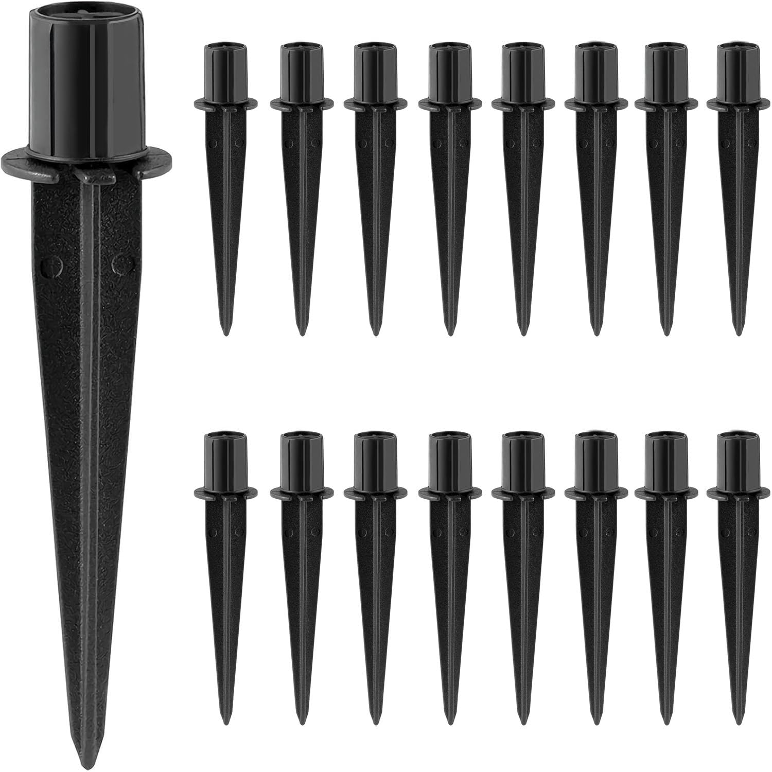Photo 1 of Metal Stakes Solar Lights Replacement Spike - Outdoor Ground Stake for Garden Lights Landscape Yard Pathway Patio Lamps Pole (Metal-16 Pack) - 0.78x5.36 inches