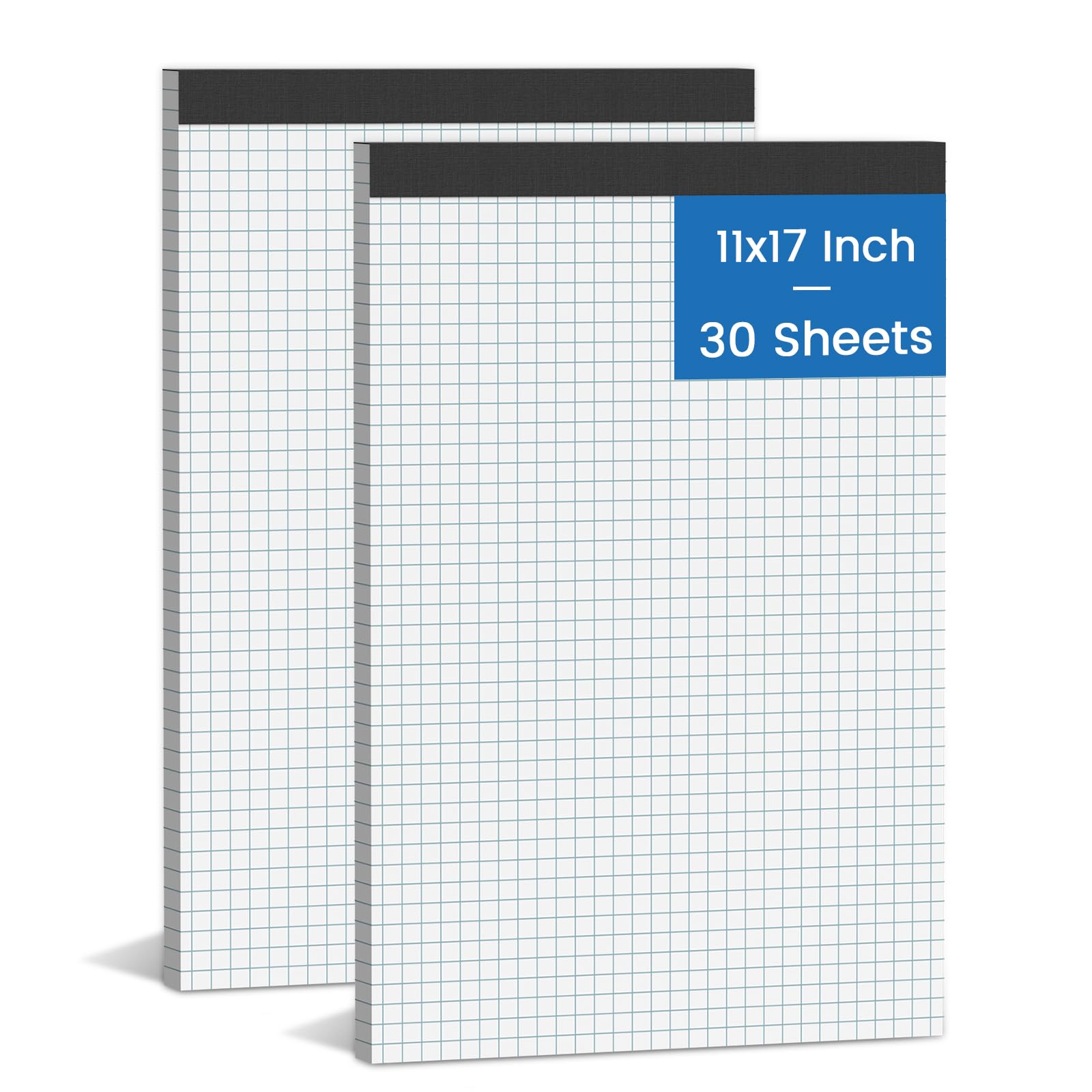 Photo 1 of 2 Pack Graph Paper Pad 11x17 for Blueprint Drawings, Drafting, Engineering Drawing, and Planning, 4x4 Quad Ruled Blueprint Quadrille Paper, Perforated Large Grid Paper Drafting Paper 30 Sheets/Pad