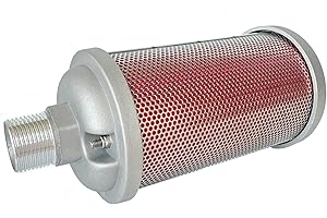 BOUNETIM M10 XY-10 Air Compressor Muffler 1" NPT Male, Air Exhaust Muffler Silencer for Compressor Dryer Compressed Air Equipment and Systems, Single Chamber 145 PSI, Replacement Part for 0111010