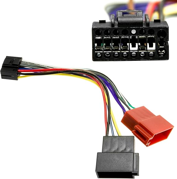 Car Radio Adapter 16cm Cable 16 Pin Male to 16 Pin DIN ISO Standard