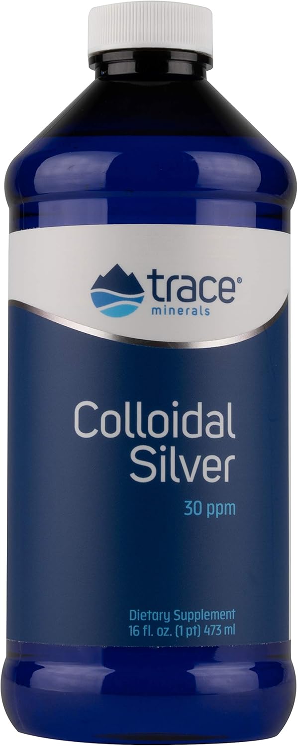 Trace Minerals Research Vegan Colloidal Silver Spray, Bio-Active Silver Hydrosol Liquid Mineral Supplement, Certified Organic, Natural & Pure, 30 PPM, 16 fl. oz, - CLS02: Health & Personal Care