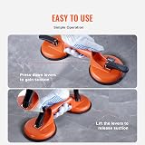 VEVOR Glass Suction Cup 4.7 in 2 Pack Aluminum Handle Heavy Duty Lifter view 3