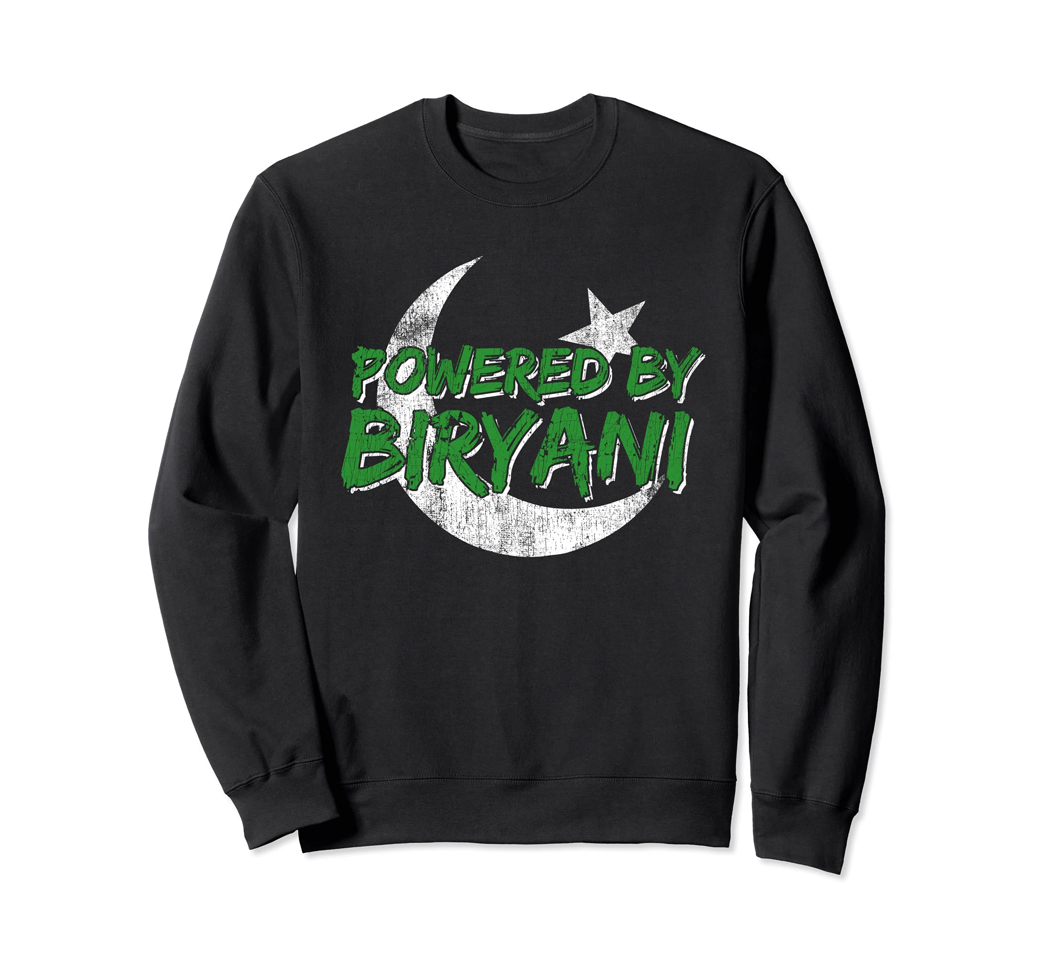 Powered by Biryani Pakistan Flag - Pakistani Cricket Sweatshirt