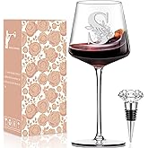Physkoa Personalized Wine Glass-Initial Wine Glass Gifts for Women(Etched Dishwasher Safe),Customized Monogrammed Valentines Day Gift for Her/Mom/Wife/Best Friend/Sister-Letter S