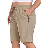 MoFiz Women's Plus Size Hiking Cargo Shorts Quick Dry Golf Active Shorts Lightweight Summer Shorts with Pockets