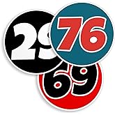 Custom Racing Circle Name Sticker Personalized Retro Number | Waterproof Die-Cut Vinyl Sticker for Dirt Bike, Motocross, Car, Bumper &amp; Racing Gifts.