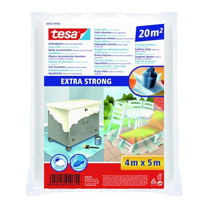 tesa 56652 – 00002 – 01 Abdeckplane Extra starke 20 m² 4 m x 5000 mm