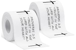 MiniInflat 2 Pcs Cross Tape Christian Athletic Tape Sports Wrap 2in x 23ft Jesus Cotton Wrist Wrap for Soccer Football Baseball Gymnastics Boxing Christian Church Gifts(White,Proverbs 3:5)