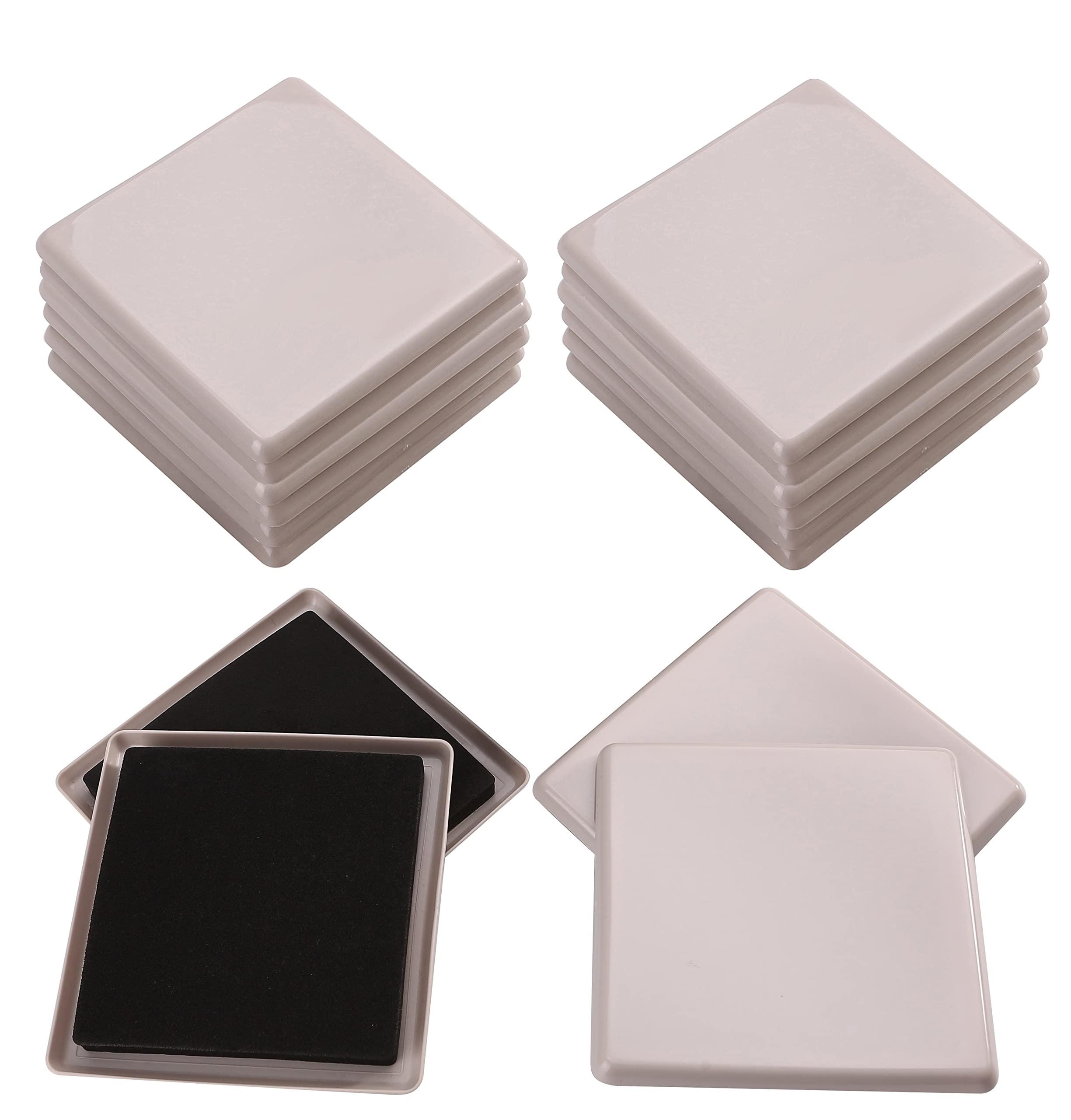 16pcs 3.5" Reusable Square Furniture Sliders-3.5in. Sq. Couch Glides-Furniture Mover-Furniture Gliders-Sofa Glides-Heavy Furniture Moving Pads-Carpet Movers