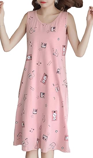 Amazon Keimi レディースパジャマ半袖綿 部屋着レディースかわいいルームウェアレディース夏 ネグリジェお洒落女性 ナイトワンピース レディース 寝巻き アルファベット カジュアル ナイトウェア ルームワンピース ネグリジェ 通販