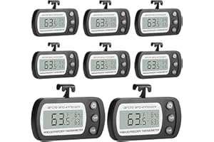 8 Pack Refrigerator Thermometer, Digital Freezer Small Fridge Thermometer, Waterproof Thermometers with Hook for Kitchen Home