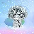 FunisFun Mushroom Disco Ball - Silver Mirror Glitter Disco Ball Lights for Party, Room, Table Decor, Art Decorations (3.2 X 4 in)