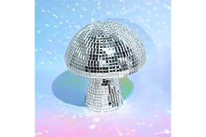 FunisFun Mushroom Disco Ball - Silver Mirror Glitter Disco Ball Lights for Party, Room, Table Decor, Art Decorations (3.2 X 4 in)