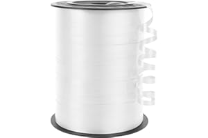 Quhora 500 Yards White Curling Ribbon for Gift Wrapping, 1/5 inch Wide Balloon Ribbon String for Florist Flower, Crafts, Wreaths, Christmas, Birthday Party, Wedding