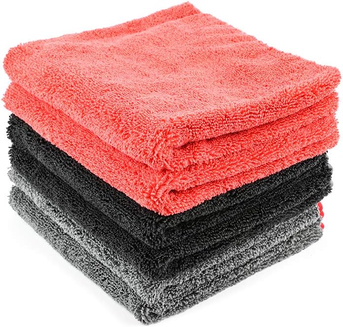 SGCBPro Detailing Microfiber Towels for Car Wax Remove Wash Drying, 16”x24” Dual Sides Plush Auto Microfiber Towels Super Soft Silk Edging Lint Scratch Free for Wax Buff Polish Wash Dry, 6 Pack