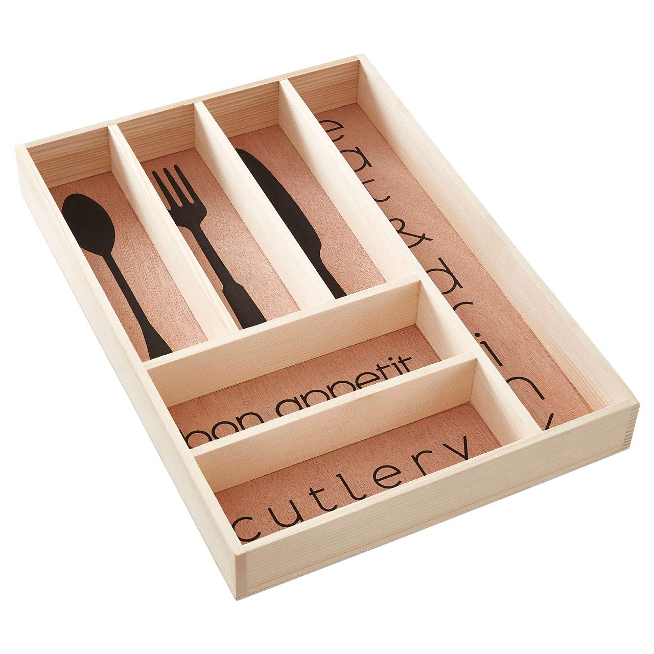 Premier Housewares Cutlery Tray, Pine Wood Natural, One size