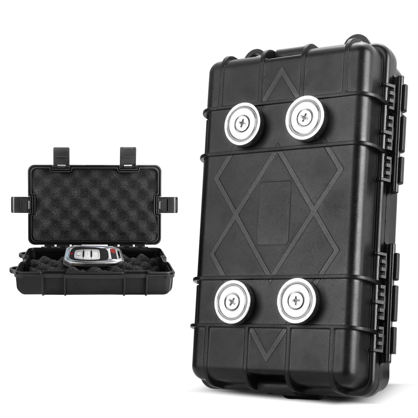 Photo 1 of JINGTAO88 Magnetic Key Box for Under Car - Upgraded Waterproof Large Magnetic Key Holder Under Vehicles - Outdoor Magnetic Key Box - Hidden Key Box Accessories - 7.28" x 4.53" x 2.18" Black