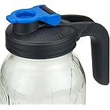 Pour and Store! Wide Mouth Mason Jar Flip Cap Lid With Handle by County Line Kitchen with Airtight, Leak-Proof Seal and Innovative Flip Cap - Lid Only - Wide Mouth