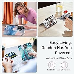 Goodon for iPhone 16 Case Wallet - Flip Folio