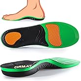 Plantar Fasciitis High Arch Support Insoles for Men Women, Arch Support Inserts for Men, Work Boot Shoe Inserts for Women-Orthotic Insert for Flat Feet, Absorb Shock(L-Green) 220+ lbs