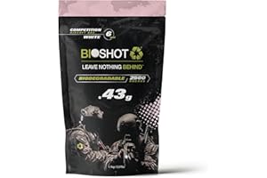 Bioshot Biodegradable Airsoft BBS - .43g Super Slick Polish - Seamless Sniper Weight Competition Match Grade for All 6mm Airsoft Guns and Accessories (2500 Rounds, White)