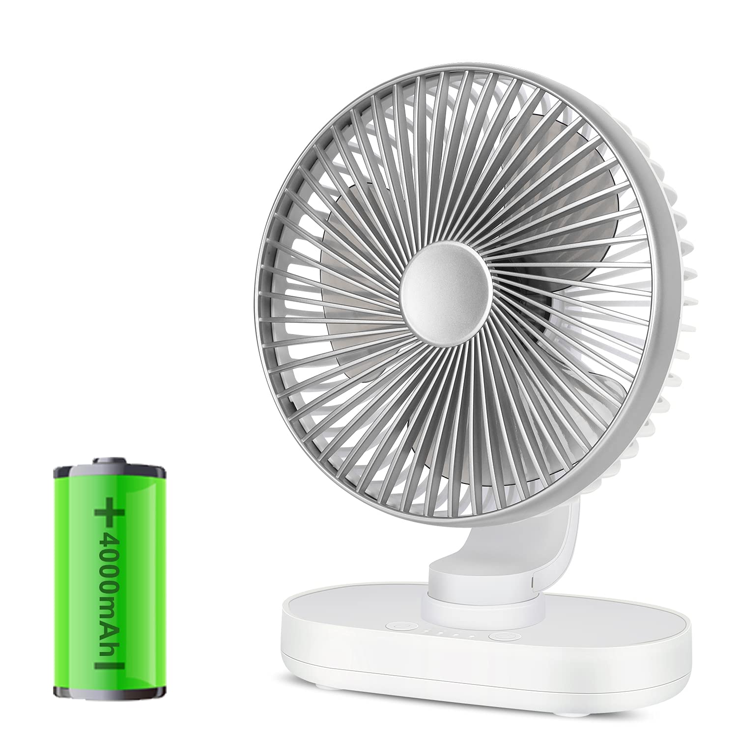 Buy USB Desk Fan Small Table Fan, Portable Oscillation Desktop Fan 4 Speeds Adjustment