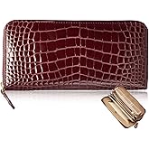 VOICE Align type Long wallet Leather made by TUSCANIA in Italy Cowhide ART.GRETA Women's Elegant and easy to use Vertical card case In gift box (Wine)
