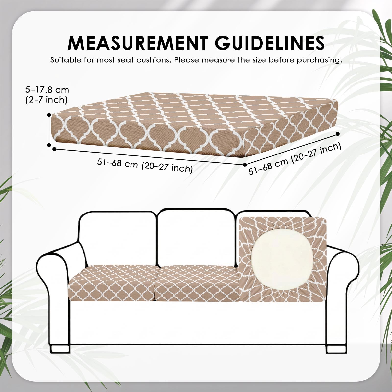 Condition photo showing As Is for 8 pcs beige morocco stretch patio cushion covers abstract outdoor cushion covers outdoor seat couch