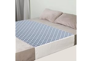 OUTCREATOR® Saddle Style Bed Pad with Tuck-in Sides, 34" x 60" Reusable Incontinence Underpad, Absorbent Waterproof Washable Quilted Tuckable Mattress Protector for Adults, Elderly, Kids, Pets (Gray)