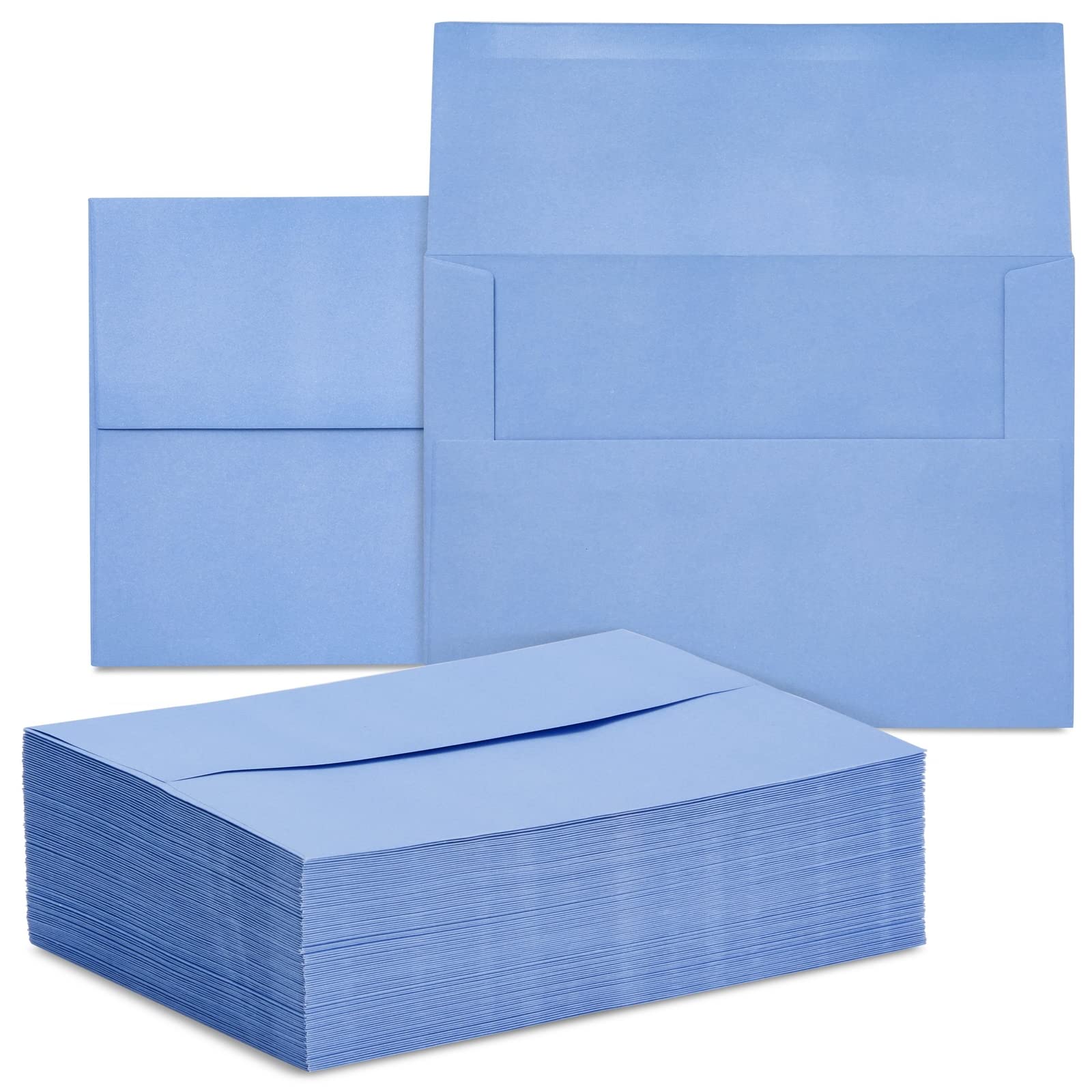 Photo 1 of Juvale 96 Pack Light Blue 5x7 Envelopes for Invitations, A7 Size Light Blue Envelopes for Mailing Greeting Cards, Wedding Invitation, and Bridal Shower