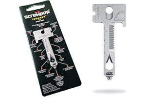 Screwpop Toolkey II Keychain 17-in-1 Multitool with Magnetic Dual Phillips | Flathead Screwdriver Stainless Steel Natural Silver